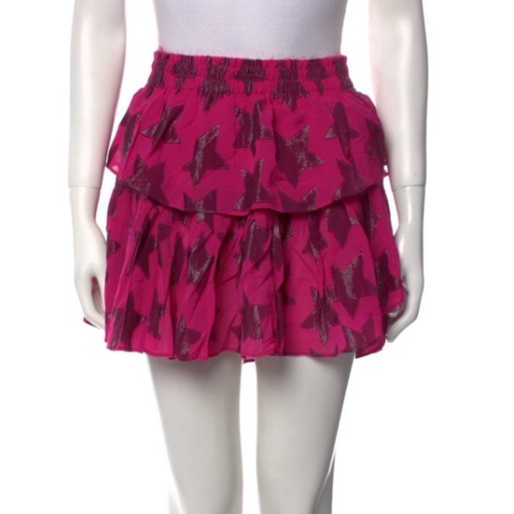 Pink LoveShackFancy Star Patterned Layered Skirt - image 1